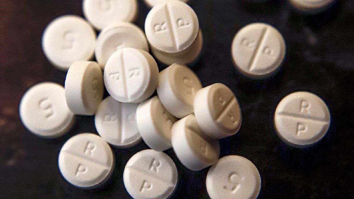 Pastillas de 5 mg de oxicodona, un potente analgésico opioide.