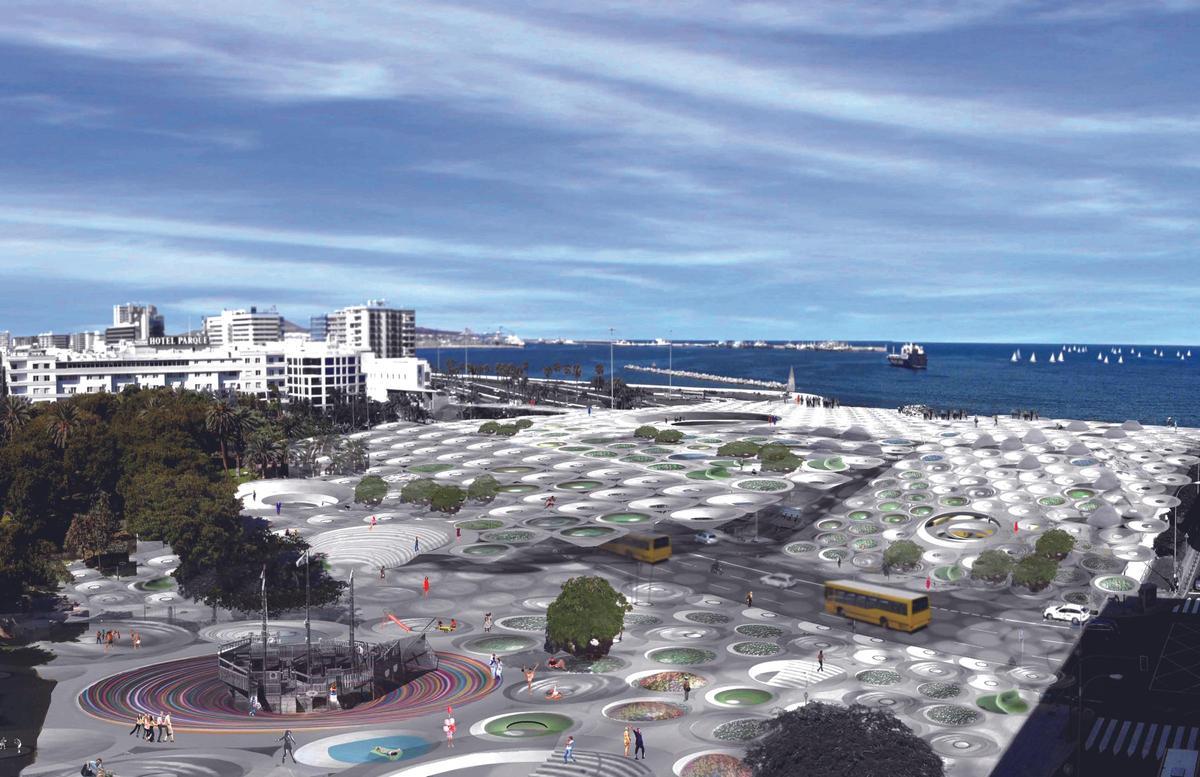 Recreación del proyecto de la estación de tren de San Telmo.