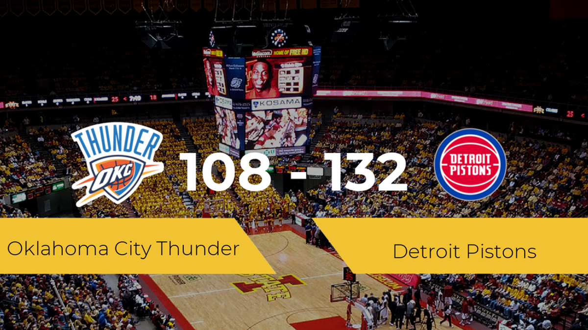 Victoria de Detroit Pistons ante Oklahoma City Thunder por 108-132