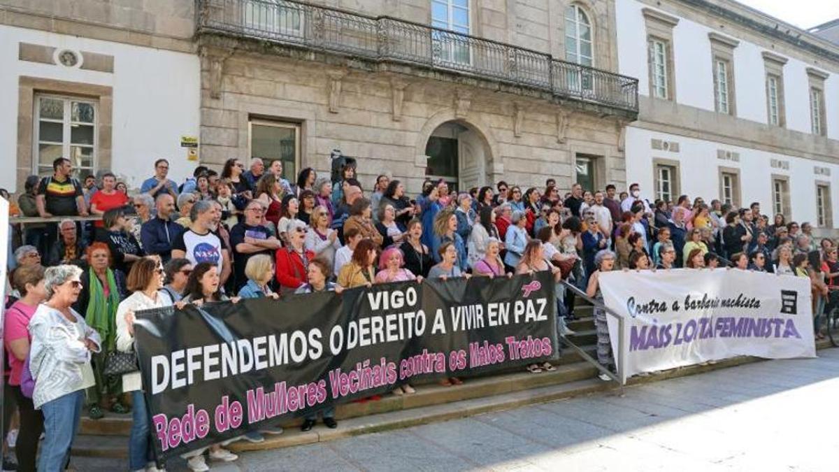 Concentración de protesta en Vigo.