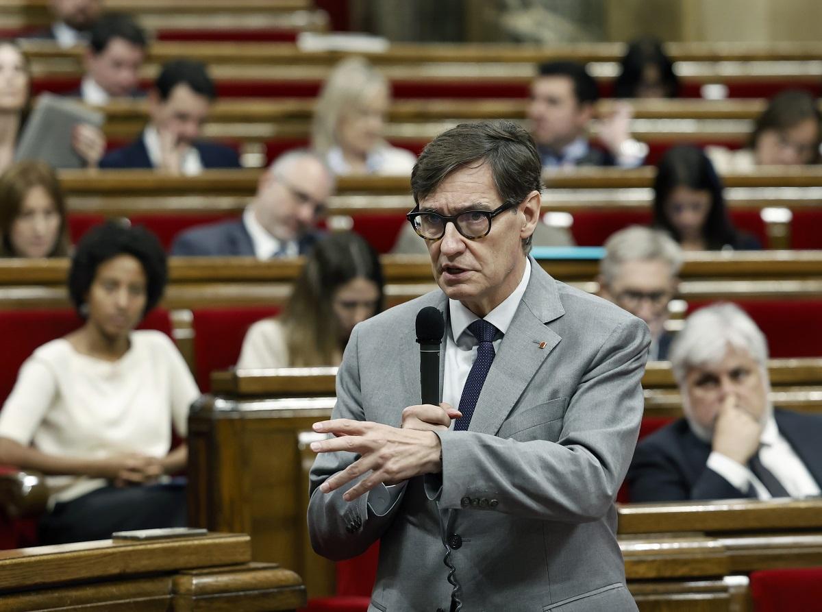 El president de la Generalitat, Salvador Illa, en el Parlament este miércoles El president de la Generalitat, Salvador Illa, en el Parlament este miércoles