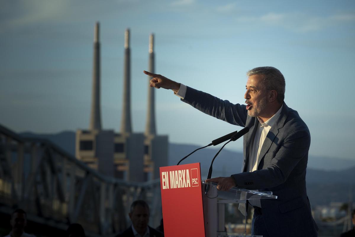 Acto del PSC con Jaume Collboni y Pedro Sánchez en el Fòrum