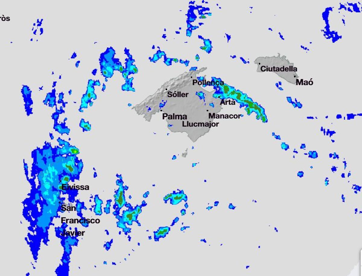 Radar de precipitaciones de Aemet.