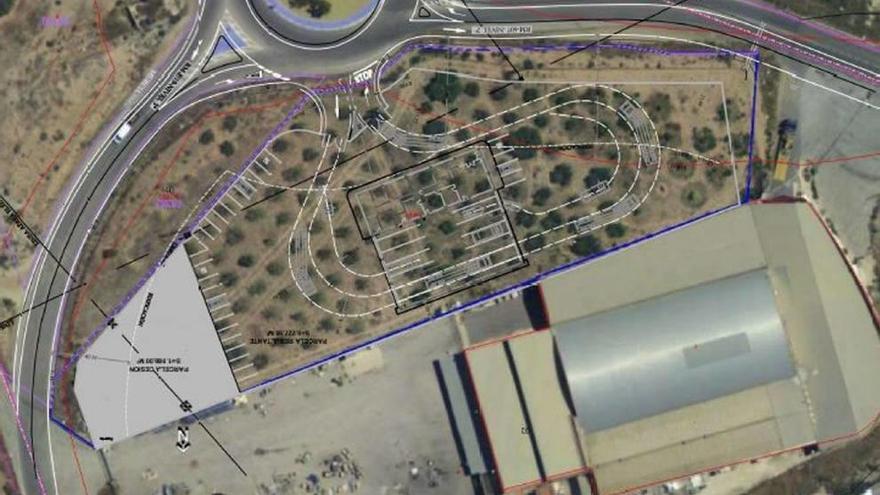 Mapa del terreno sobre el que se pretende instalar la nueva estación en Mazarrón.