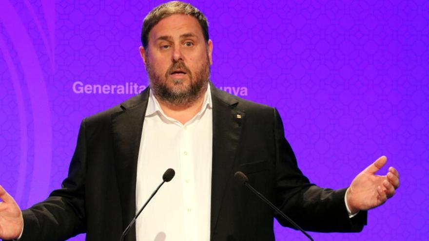 Junqueras en la roda de premsa on ha anunciat la decisió del Suprem.