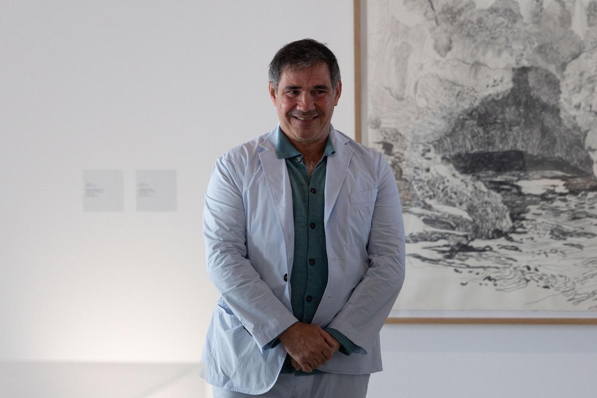 Santi Moix, en el MACE, el día de la inauguración de su exposición.