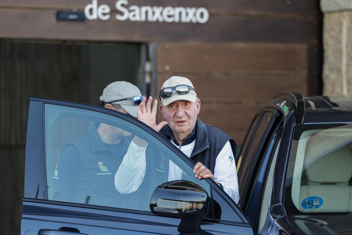Una anterior visita de Juan Carlos I a Sanxenxo