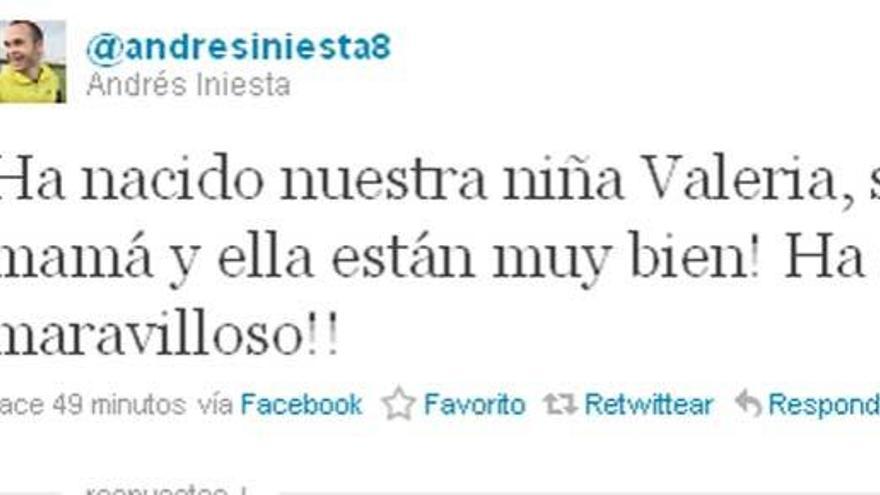 El tweet de Iniesta.