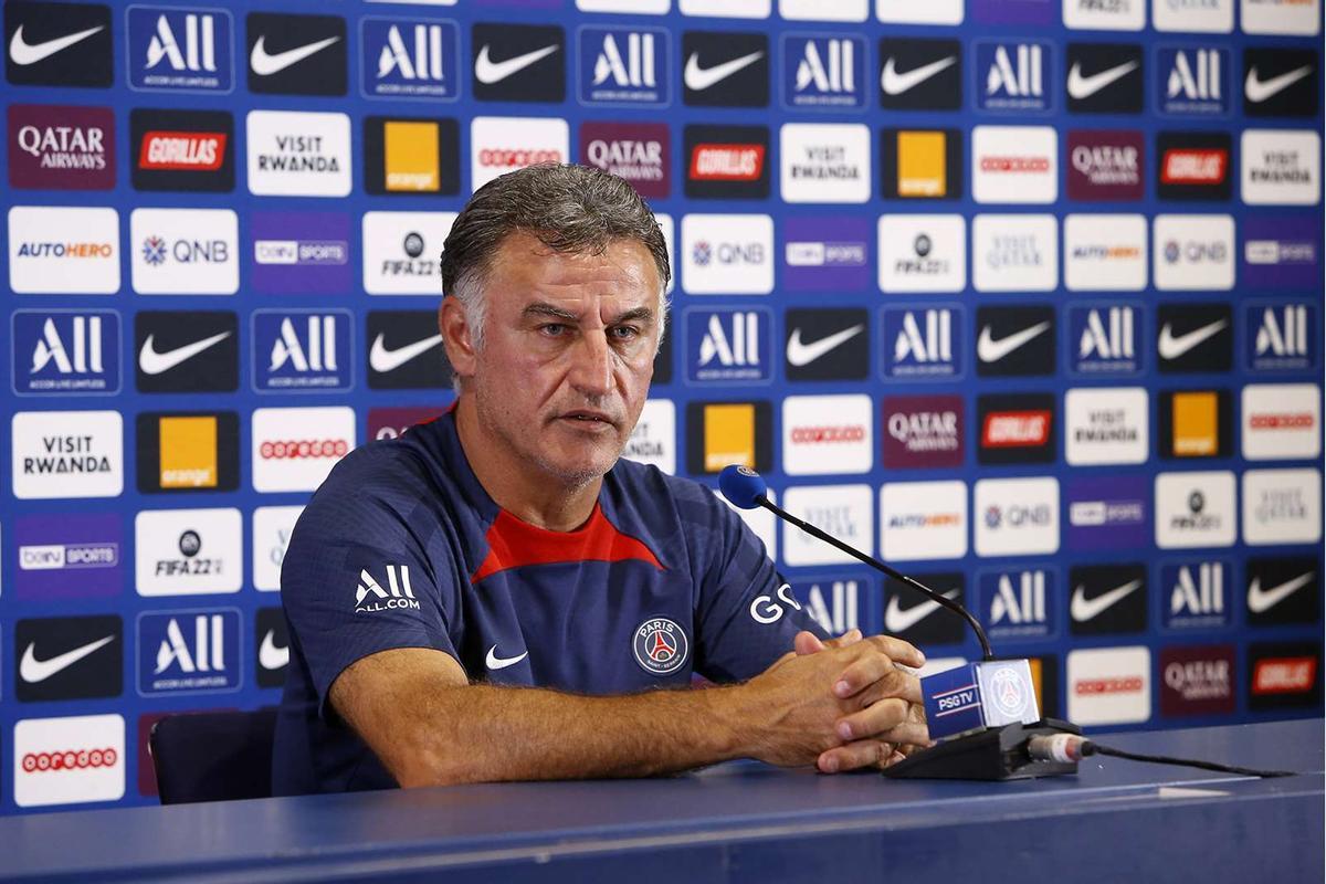 Galtier en una rueda de prensa del PSG.