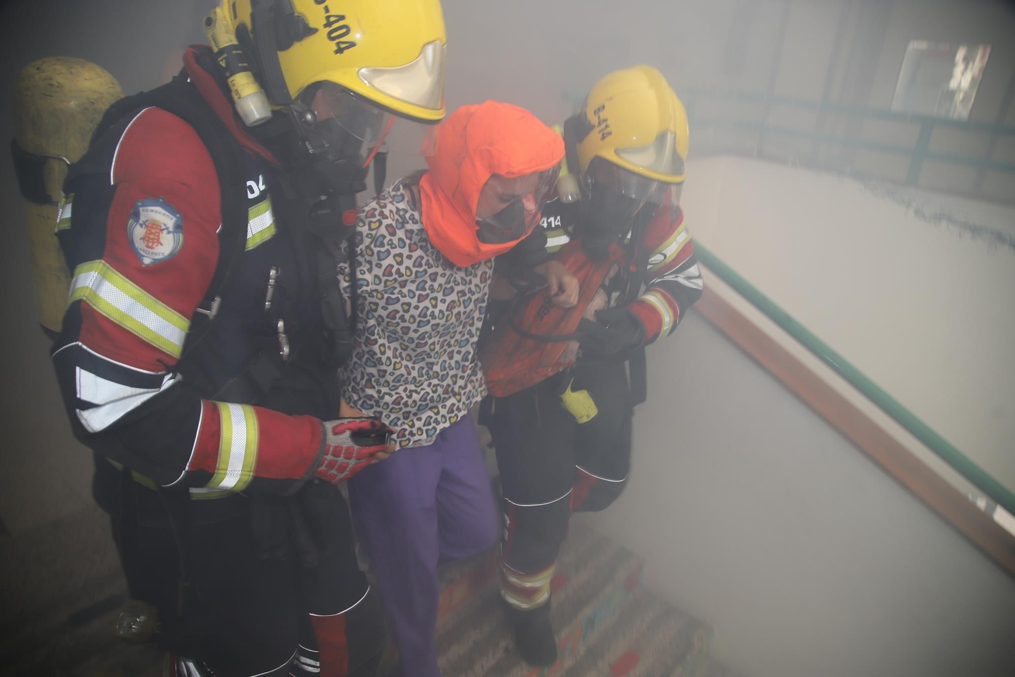 Primer simulacro contraincendios en un colegio con protocolo anticovid