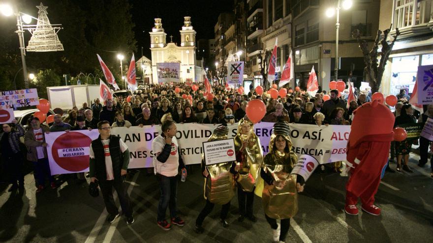 Manifestación vecinal contra el plan de movilidad del Ayuntamiento de Murcia