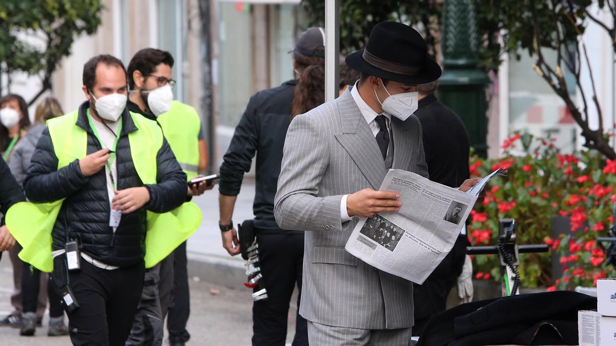 Grabaciones de "Un asunto privado" en el centro de Vigo