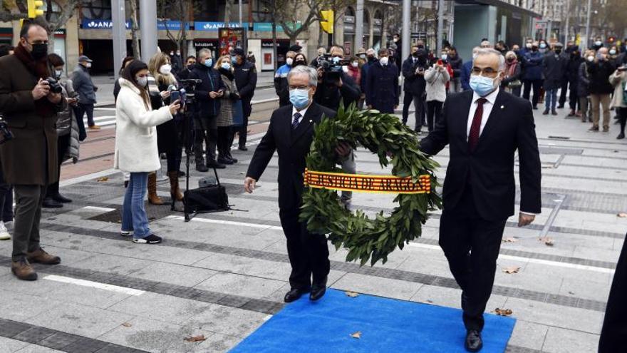 Ángel Dolado y Javier Hernández, en el homenaje al Justicia del año 2020.