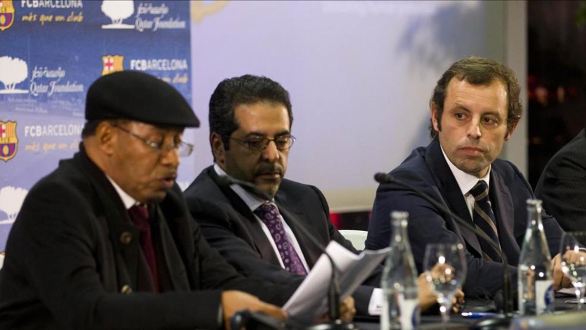 Sandro Rosell, en la presentación de Qatar Foundation