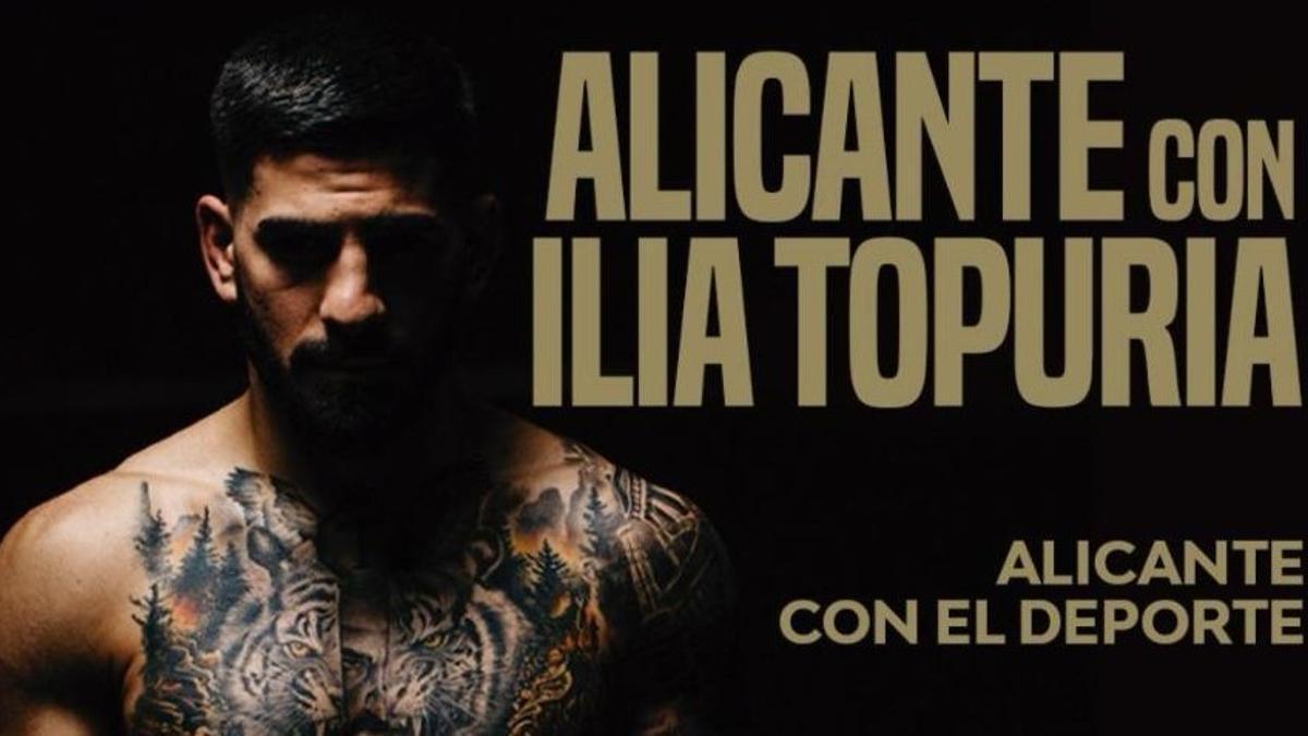 Cartela facilitada por el Ayuntamiento de Alicante como homenaje a Ilia Topuria.