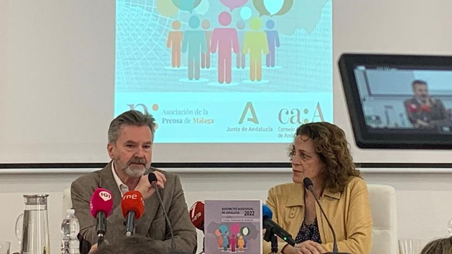 Domi del Postigo y Elena Blanco, ayer, en la presentación del barómetro.