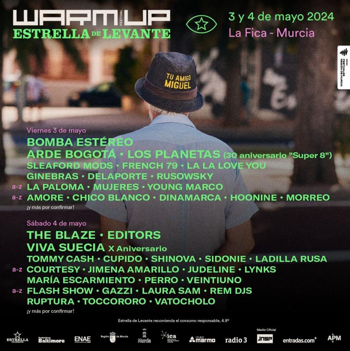 CARTEL WARM UP 2024 El Warm Up anuncia su cartel por días consulta