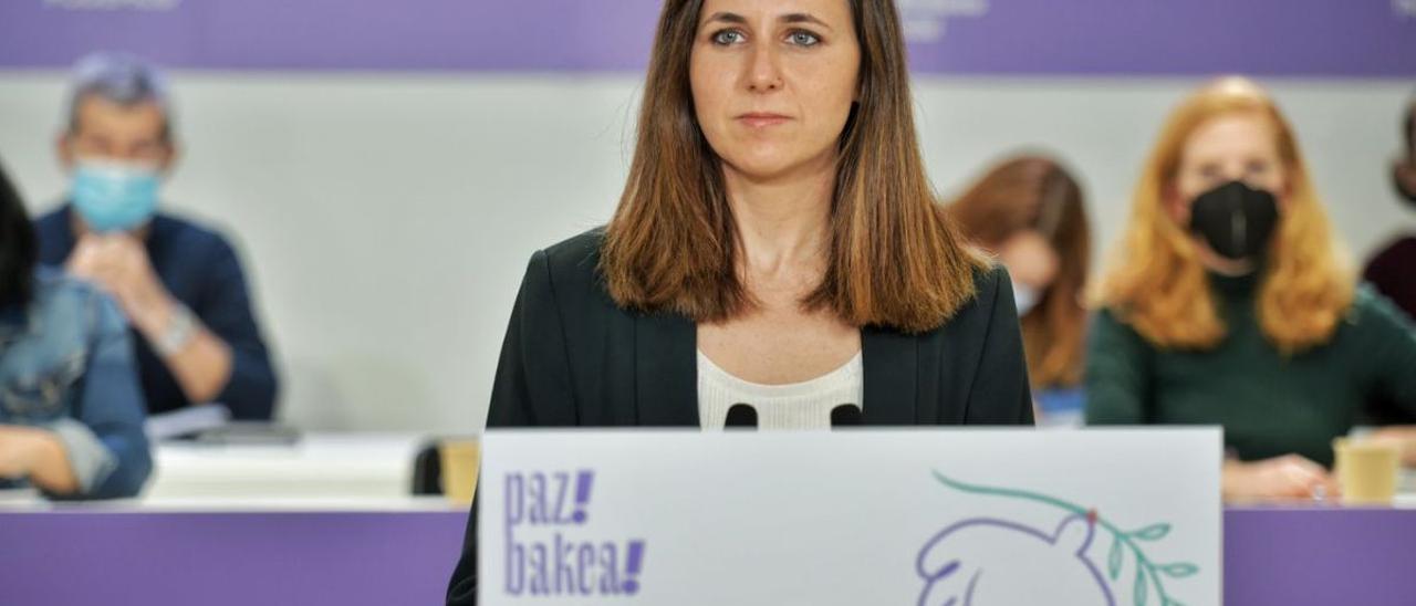 La secretaria general de Podemos, Ione Belarra, ante el Consejo Ciudadano Estatal.