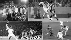 Diferentes imágenes de la final entre Bayern y Atlético de 1974