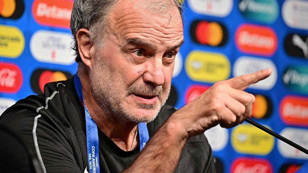 El seleccionador argentino Marcelo Bielsa, durante una conferencia de prensa