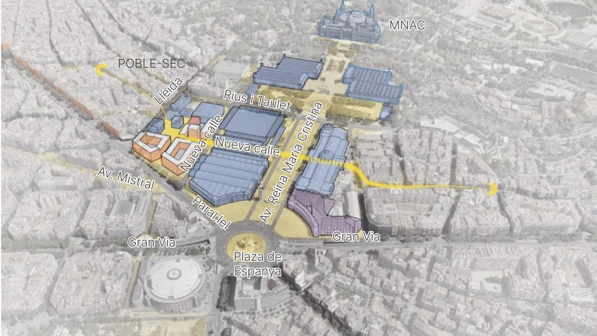 Vista general del nuevo barrio en la fira de Montjuic
