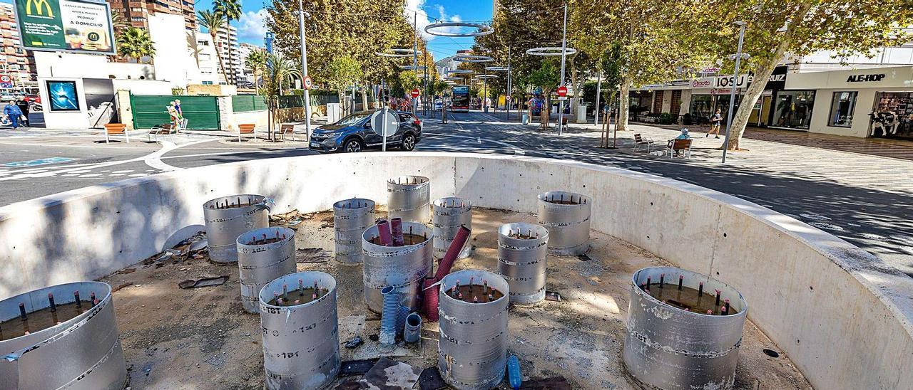 La plataforma donde se ubicará el futuro tecnohito de la avenida del Mediterráneo de Benidorm. |