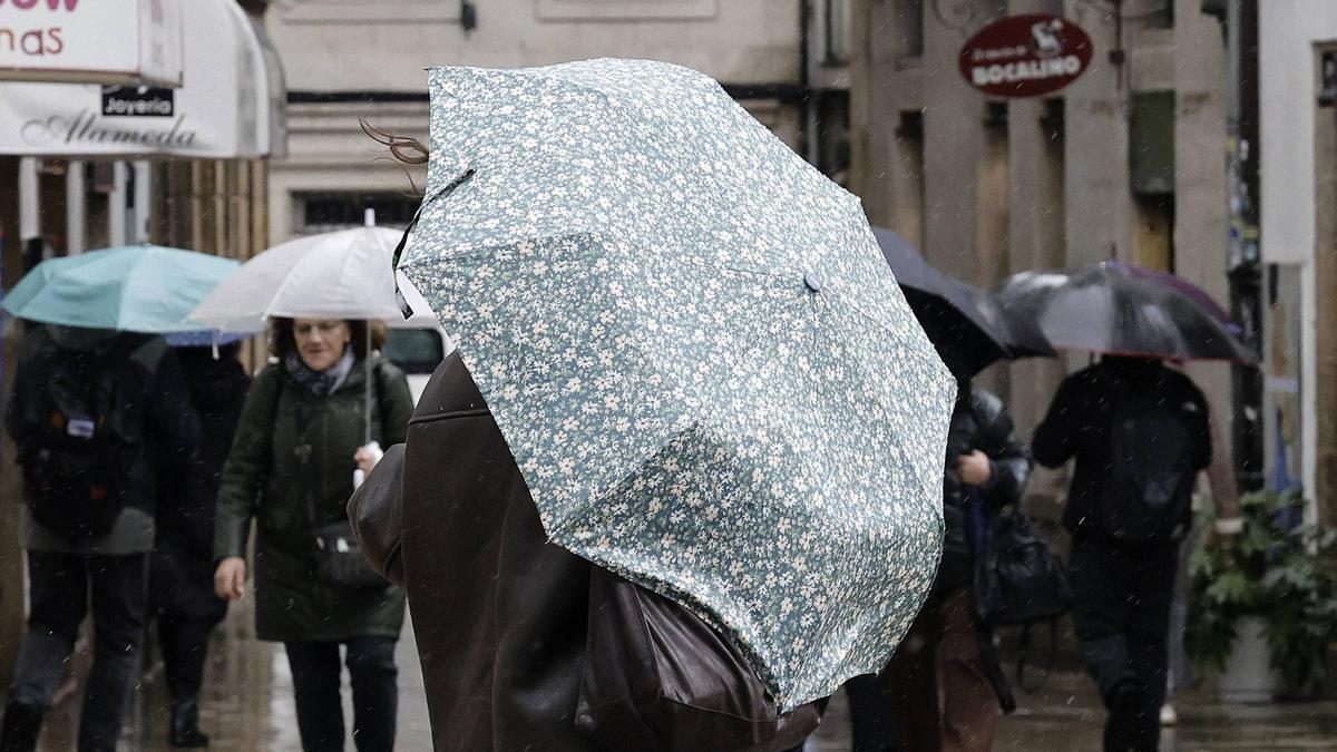 Santiago bajo la borrasca Leonardo