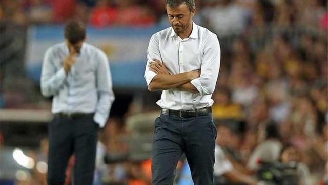 Luis Enrique, en un momento del partido
