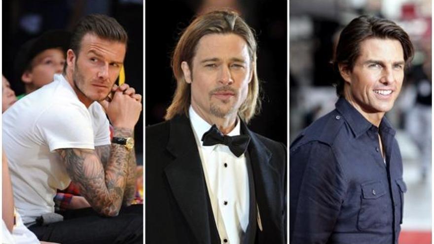 David Beckham, Brad Pitt y Tom Cruise.