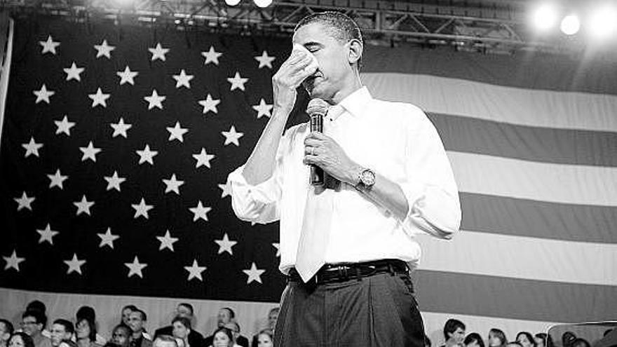 Obama, ayer, durante un acto en favor de la reforma sanitaria en Cleveland (Ohio).