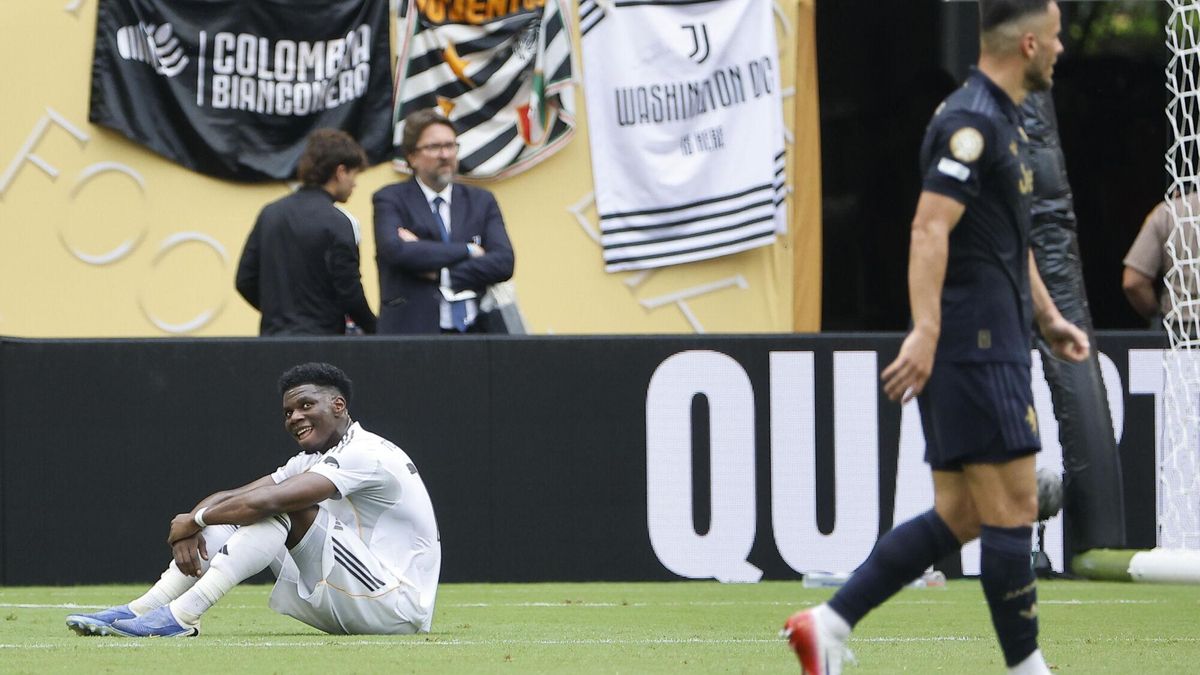 Aurélien Tchouaméni, de Real Madrid, durante el partido contra la Juventus.