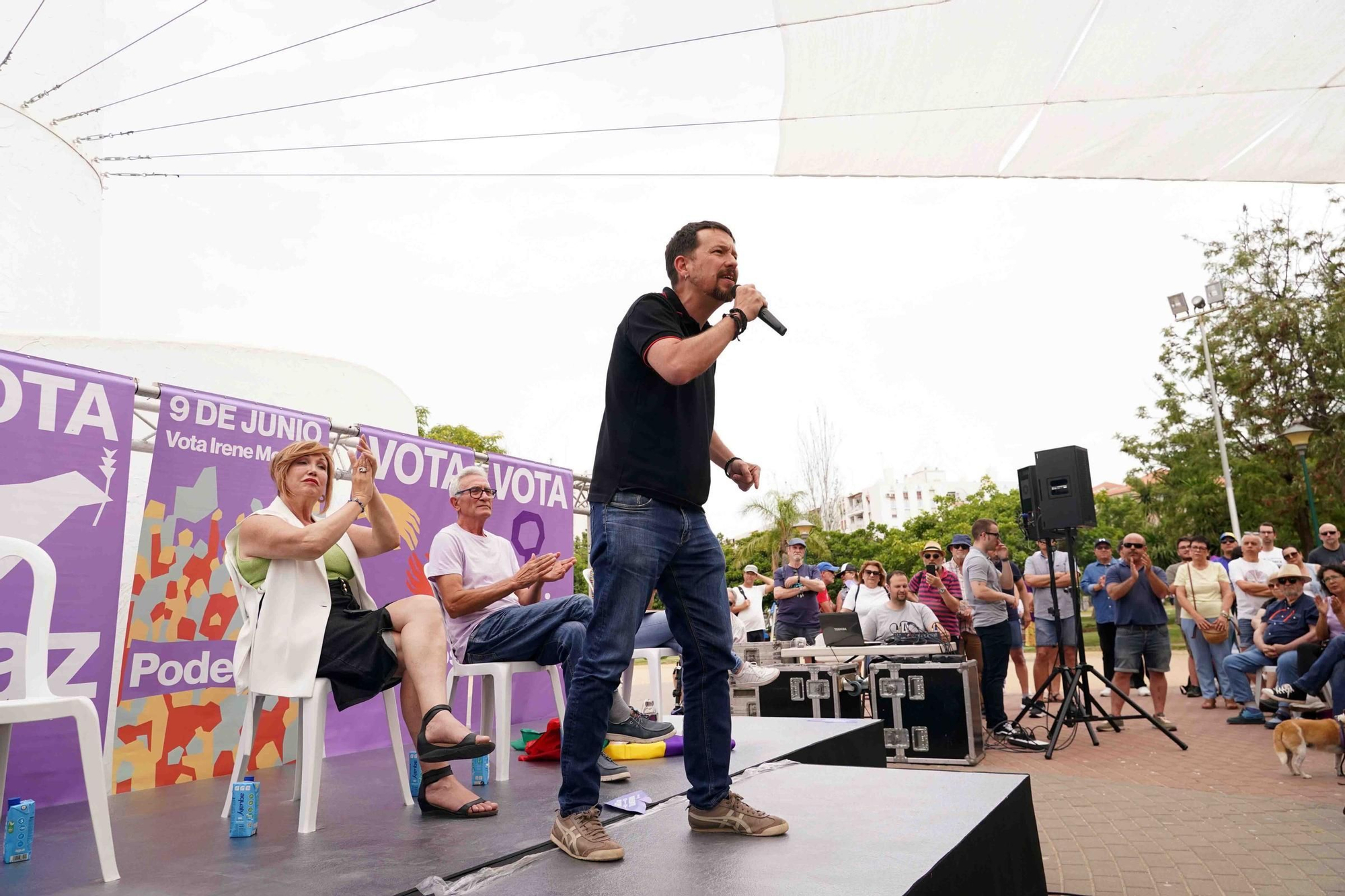 Mitin de Podemos, con Pablo Iglesias, en el Parque de Huelin 