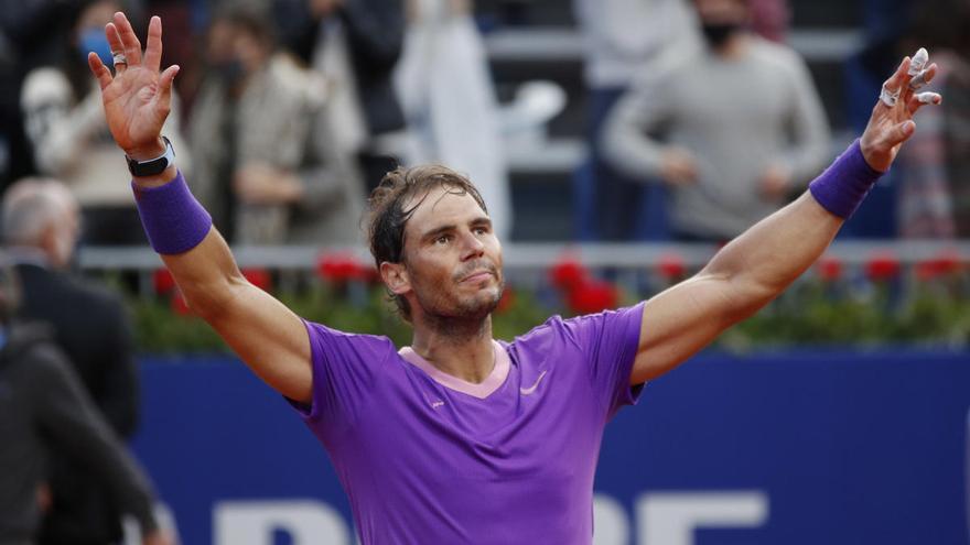 Rafa Nadal celebra su victoria en el Godó.