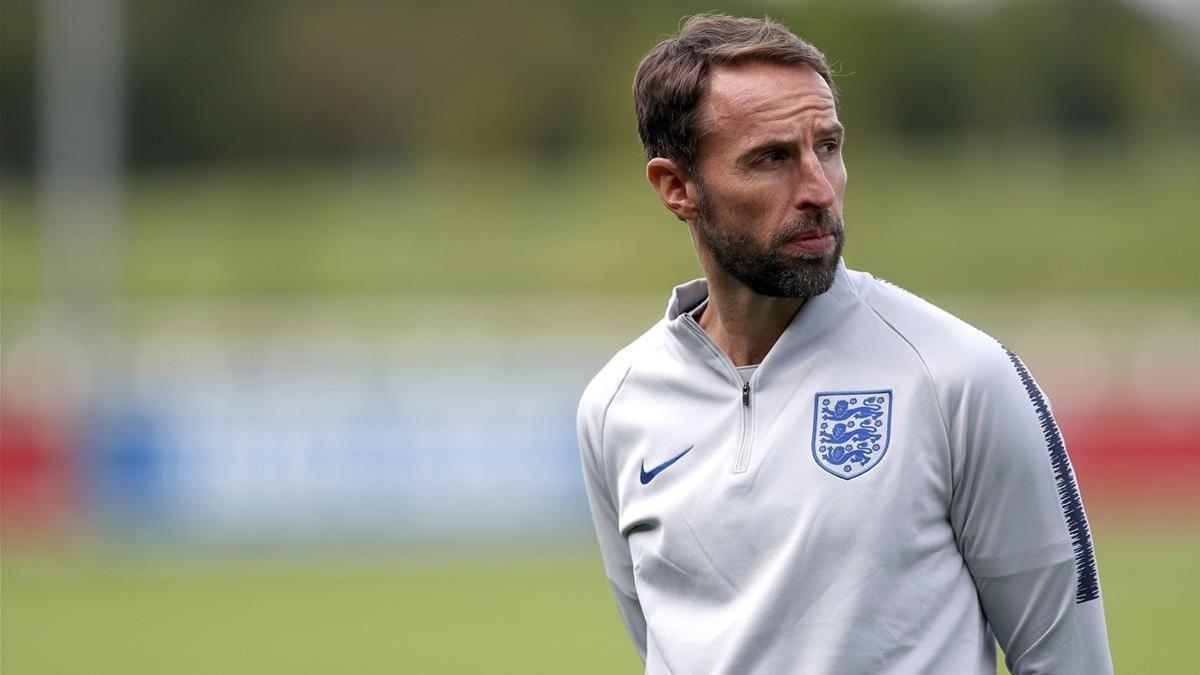 Southgate, en un entrenamiento de la selección inglesa.