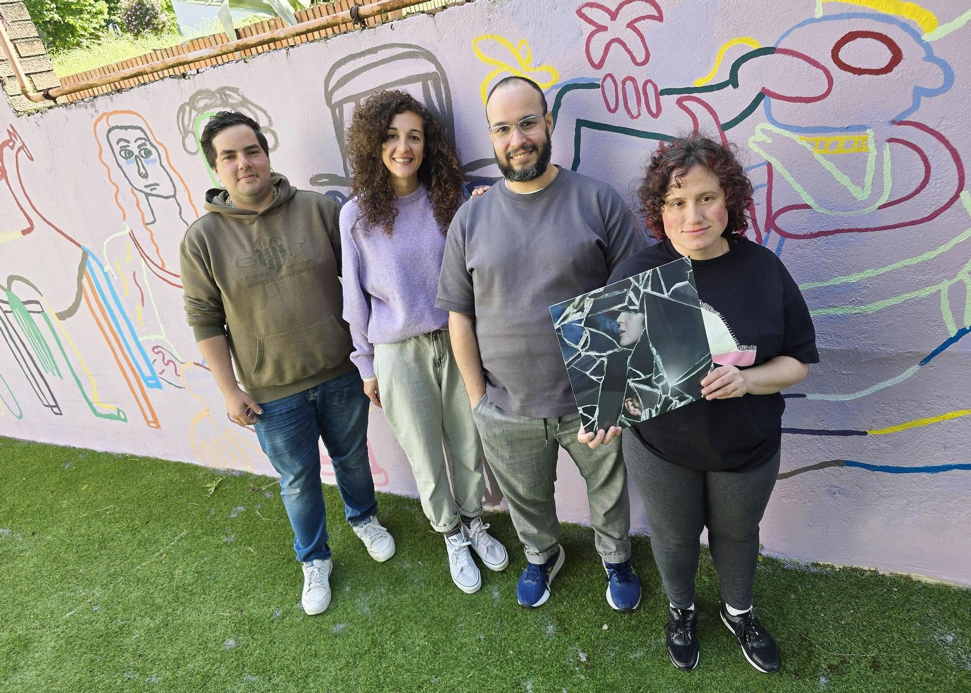 Los integrantes de Chungo Pastel en Igualarte: Juan Bartolomé, Jimena Maguna, Roi Garrido y Carmen Gómez