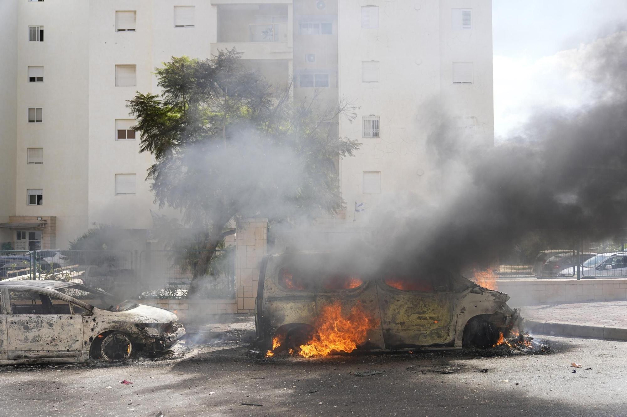 Ataque procedente de la Franja de Gaza en Ashkelon, Israel.