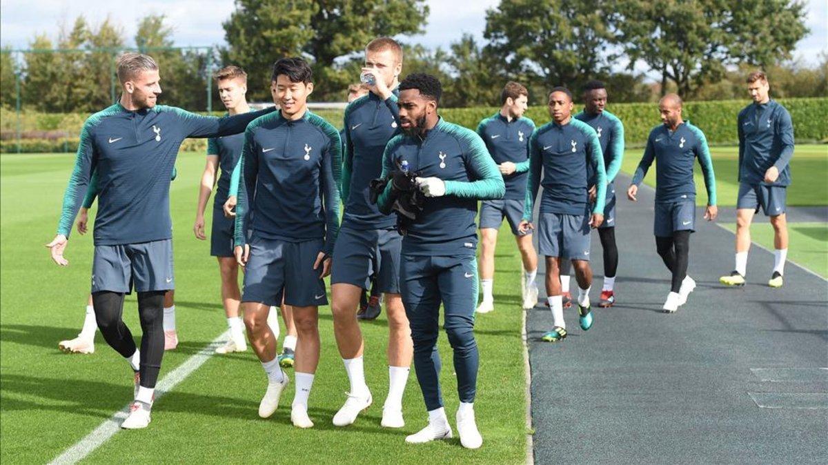 Último entrenamiento del Tottenham antes del partido de Champions