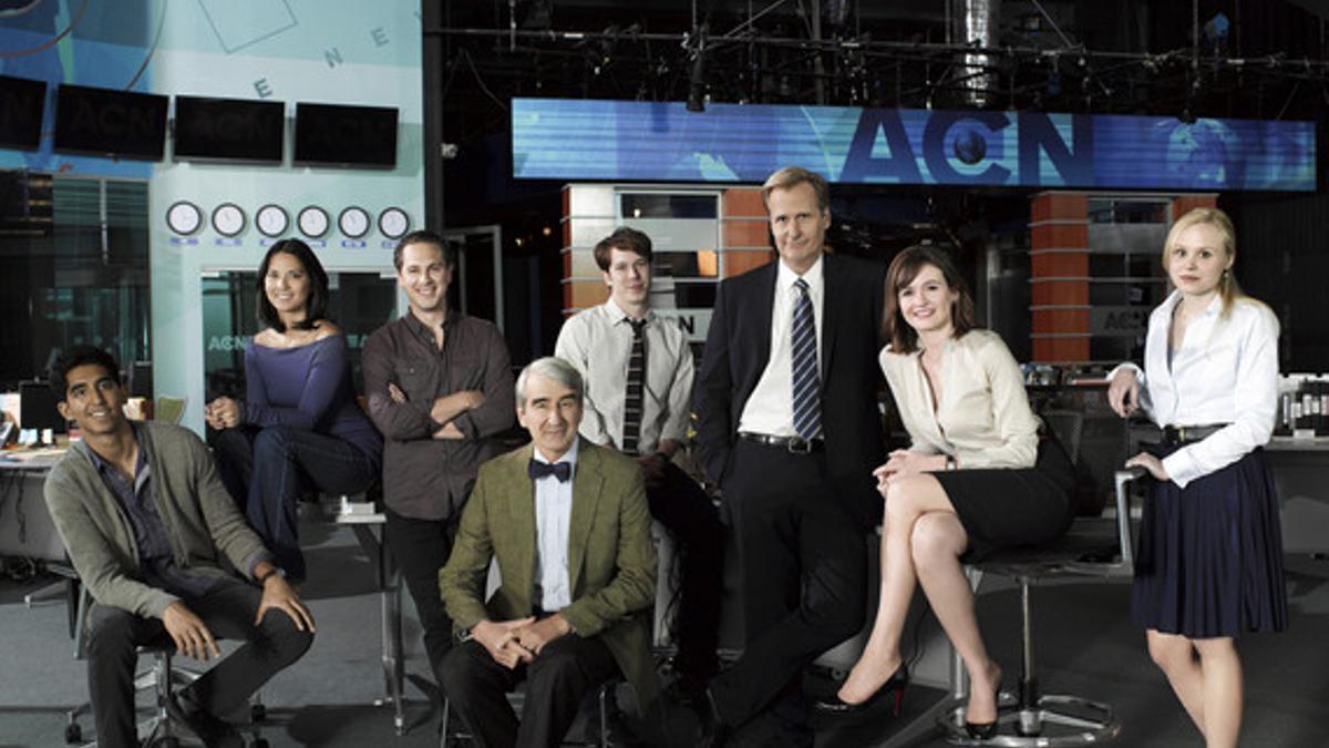 Los protagonistas de la serie 'The Newsroom', encabezados por Jeff Daniels.