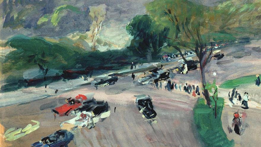 «Entrada a Central Park», (1911), una de las piezas de la exposición «Joaquín Sorolla en Nueva York», que se inaugurará el próximo 27 de septiembre en el Museo Carmen Thyssen.