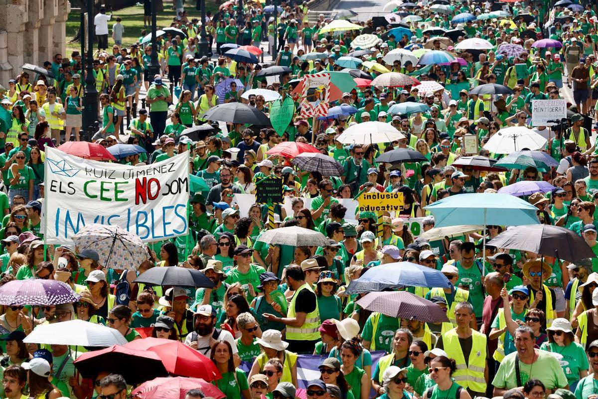 La manifestación de docentes de este martes 2 de junio, en imágenes