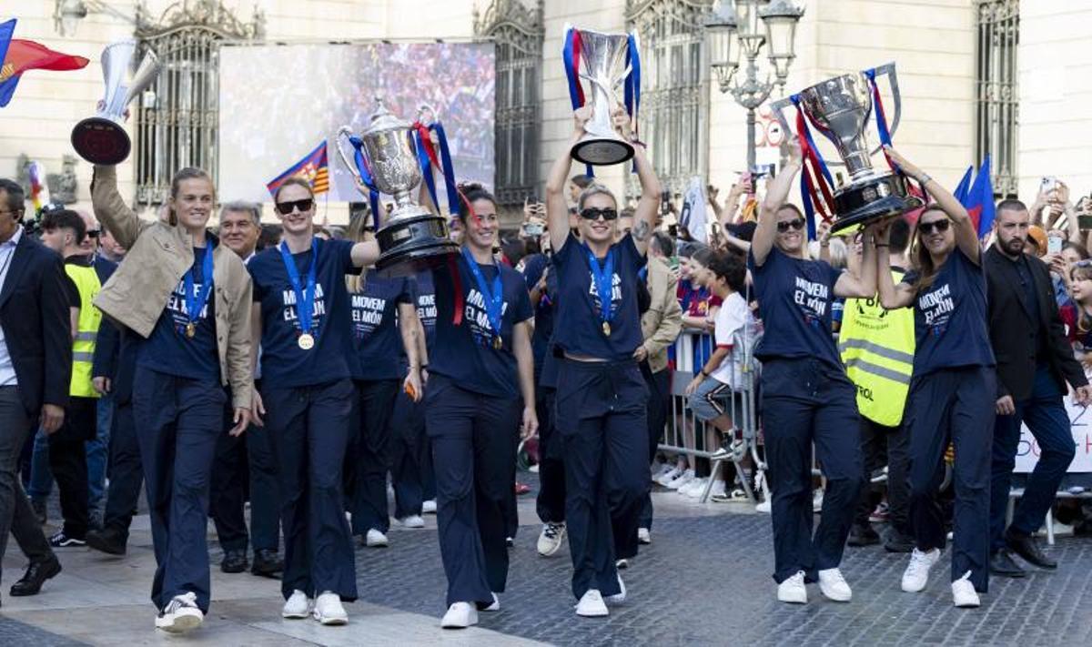 La celebración de la Champions femenina del FC Barcelona, en imágenes.