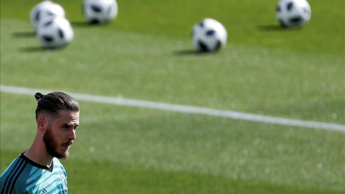 David De Gea entrenando con la selección española
