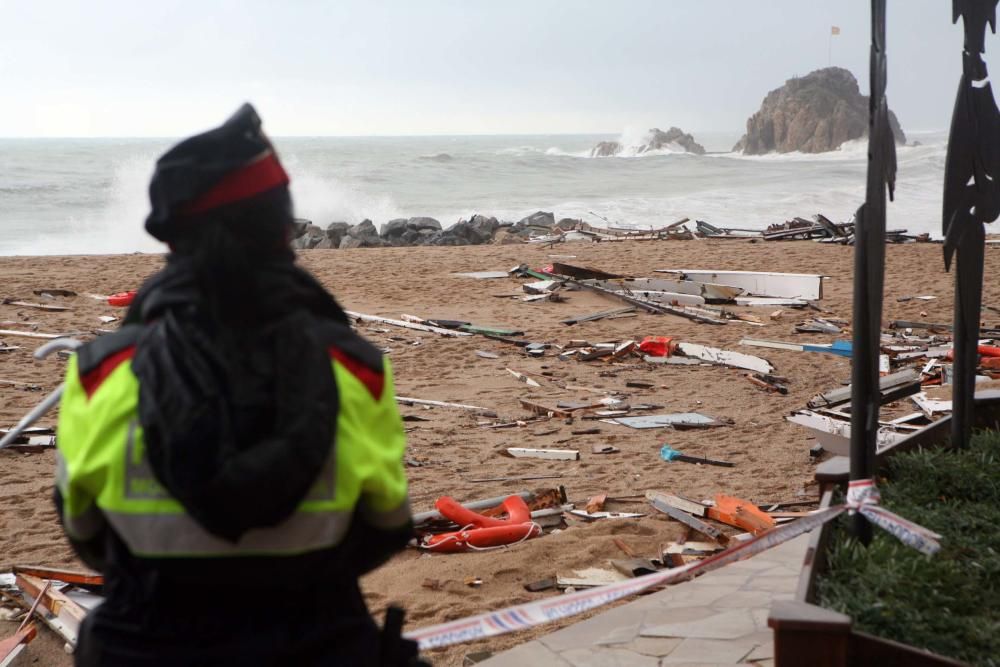 La força del temporal i els efectius d'emergències a lloc