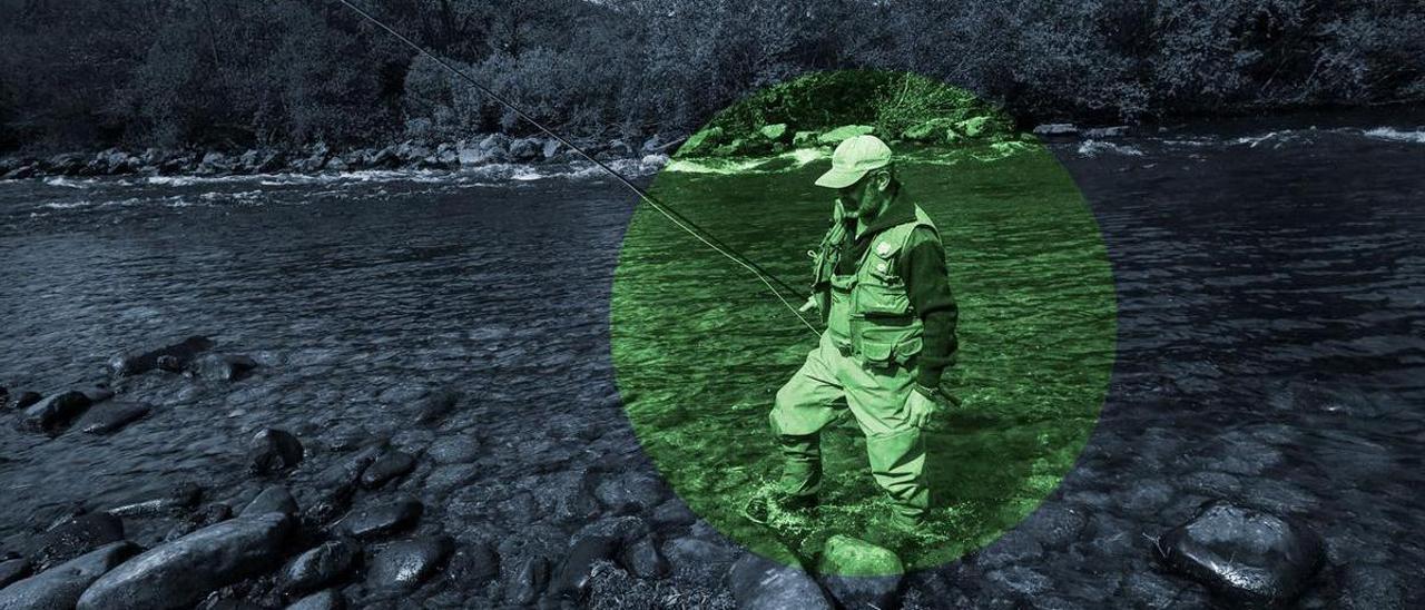 Pescador en el río Narcea