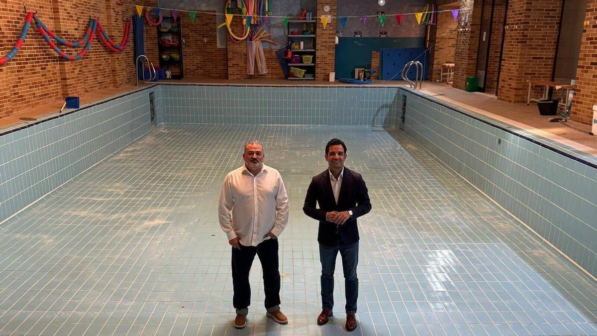 Sagredo, en la piscina que ha adquirido en el barrio de Campamento.