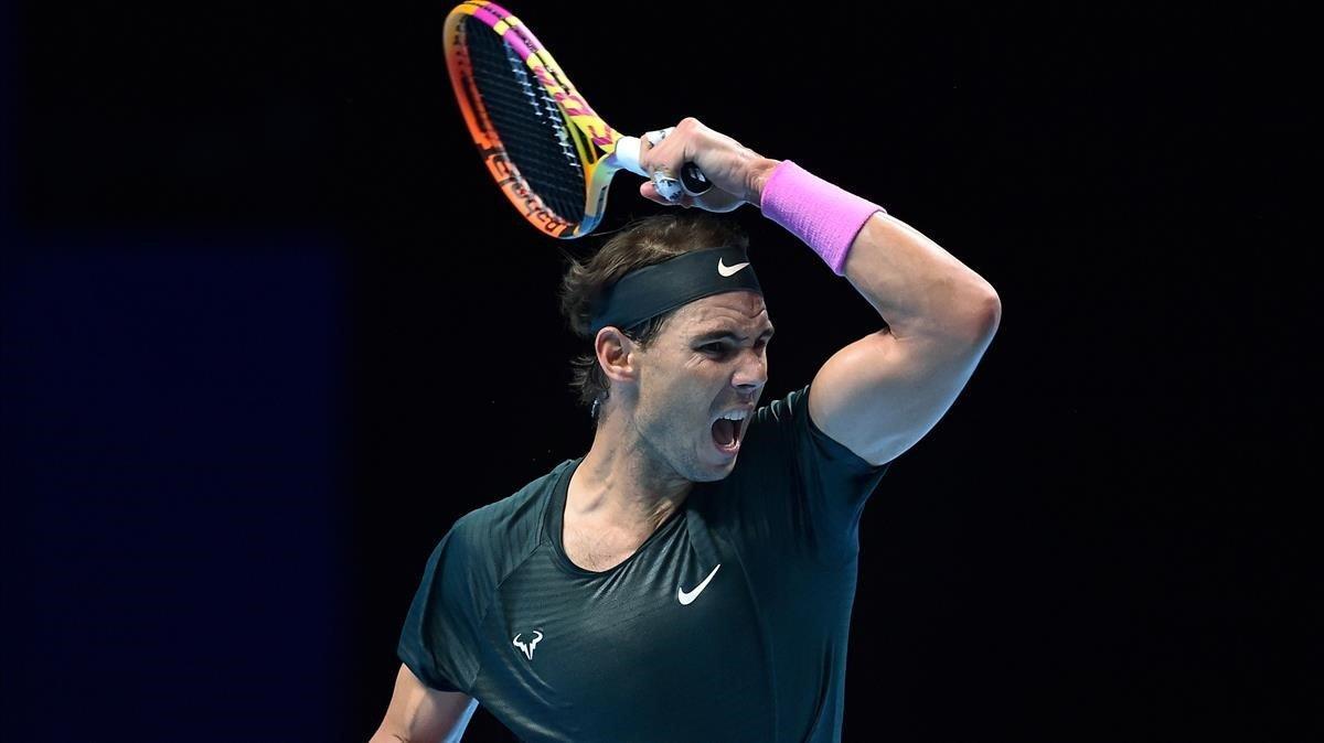 rpaniagua55902183 spain s rafael nadal reacts after returning against austria 201117164446