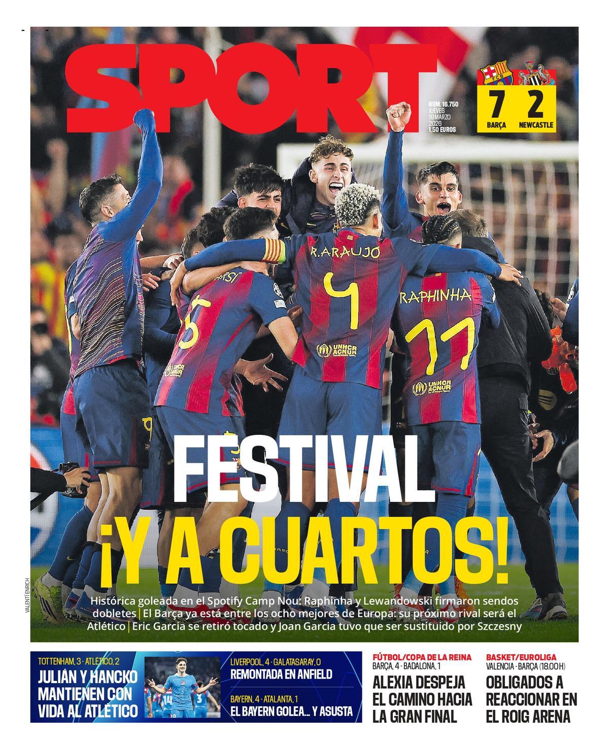 La portada de SPORT