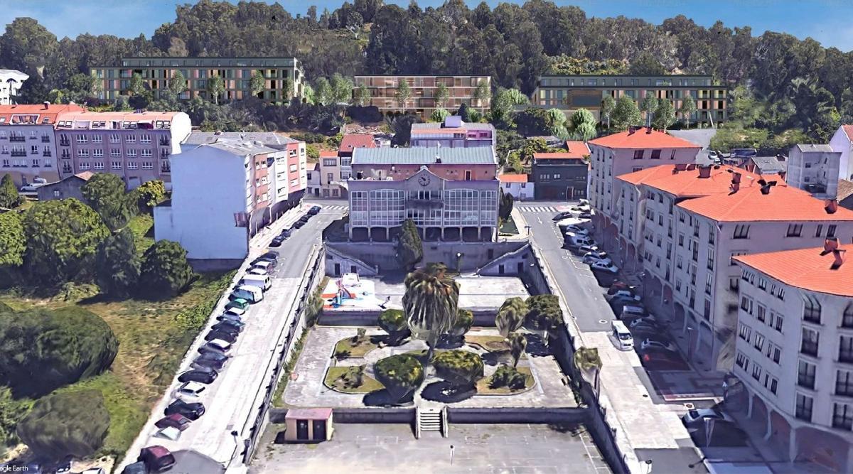 Vista de las futuras viviendas en A Penouqueira, en Arteixo.