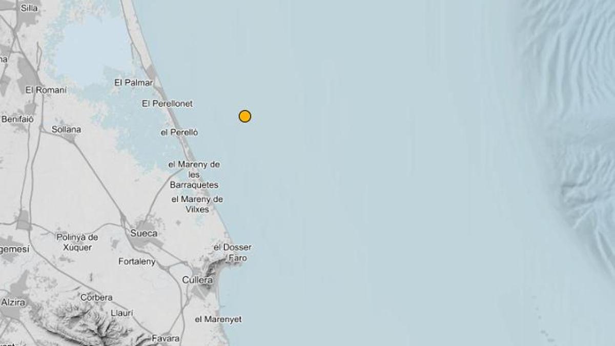 Punto en el que se ha producido el terremoto.