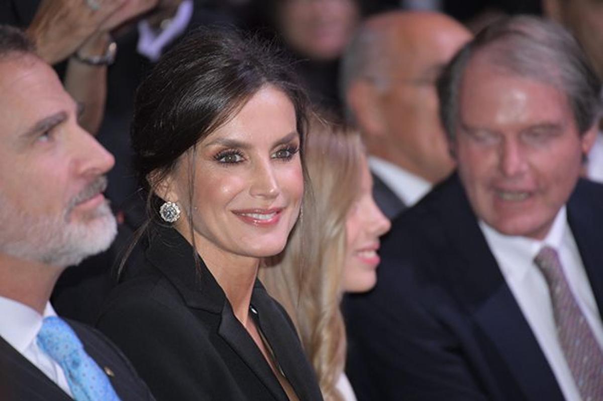 Primer plano de la reina Letizia durante los Premios Princesa de Girona